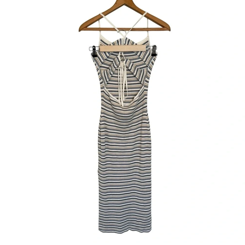 Abercrombie & Fitch Body con  Sweater Dress Women’s M, Stripe, open Back, slit